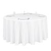 LTC LINENS 120 in Round Tablecloth for 60 Inch Round Table - White Round Table Cover - Washable, Wrinkle Resistant Polyester Fabric Cloth for Wedding, Party view 1