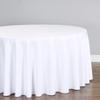LTC LINENS 120 in Round Tablecloth for 60 Inch Round Table - White Round Table Cover - Washable, Wrinkle Resistant Polyester Fabric Cloth for Wedding, Party view 2