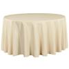 LTC LINENS Beige Round Tablecloth for 60 Inch Round Table - 120 Inch Round Table Cover - Washable, Wrinkle Resistant Polyester Fabric Cloth for Wedding, Party view 1