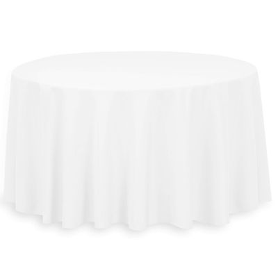 LinenTablecloth 132-Inch Round Polyester Tablecloth White