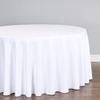 LinenTablecloth 132-Inch Round Polyester Tablecloth White view 3