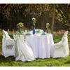 LinenTablecloth 132-Inch Round Polyester Tablecloth White view 4