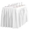 LTC LINENS Table Skirt for 8 ft Rectangular Table-21 ft White Table Skirting Polyester Cloth-Wrinkle Resistant Pleated Banquet Tablecloth for Wedding view 3