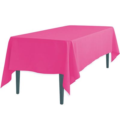 LinenTablecloth 60 x 102-Inch Rectangular Polyester Tablecloth Fuchsia