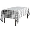 LTC LINENS 60 in. x 126 in. Black and White Checkered Rectangular Tablecloth-Black Gingham Table Cloth for 8 Feet Rectangle Table - Stain Resistant, Washable Fabric Plaid Table Cover for Picnic, Party view 1