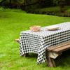 LTC LINENS 60 in. x 126 in. Black and White Checkered Rectangular Tablecloth-Black Gingham Table Cloth for 8 Feet Rectangle Table - Stain Resistant, Washable Fabric Plaid Table Cover for Picnic, Party view 2