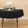 LinenTablecloth 70-Inch Round Polyester Tablecloth Black view 2