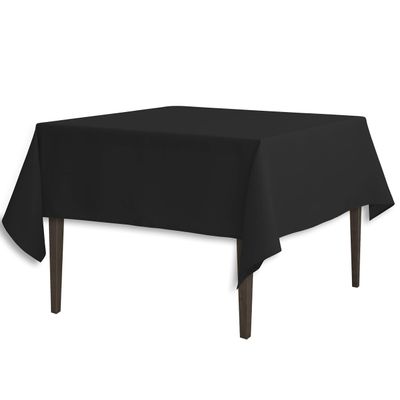 LinenTablecloth 70-Inch Square Polyester Tablecloth Black