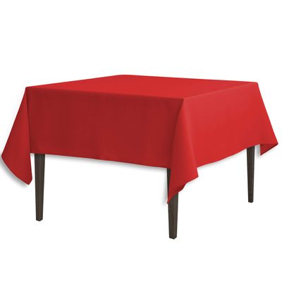 LinenTablecloth 70-Inch Square Polyester Tablecloth Red