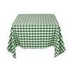 LTC LINENS 70 in. x 70 in. Green and White Checkered Tablecloth Square - Green Gingham Tablecloth for Card Table - Stain Resistant, Washable Fabric Cloth Small Table Cover for Picnic, Party view 1