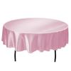 LinenTablecloth 90-Inch Satin Tablecloth, Round, Pink view 1
