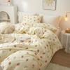 AOJIM Pure Cotton Kids Duvet Cover with Small Strawberries, Soft Bedding Comforter Cover Set 3pcs, 1 Cute Reversible Girls Quilt Cover Twin Size and 2 Pillowcases for Room Deocr, Machine Washable view 3