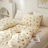AOJIM Pure Cotton Kids Duvet Cover with Small Strawberries, Soft Bedding Comforter Cover Set 3pcs, 1 Cute Reversible Girls Quilt Cover Twin Size and 2 Pillowcases for Room Deocr, Machine Washable view 4