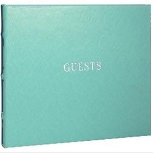 Our bound eco-leather AQUA Guest Book for a lasting record by Graphic Image -