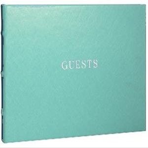 Our bound eco-leather AQUA Guest Book for a lasting record by Graphic Image -
