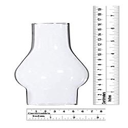 B&P Lamp SMALL 2 1/8 Inch Base by 6 1/2 Inch Tall Clear Glass Chimney for Oil Lamps and Antique Style Lighting