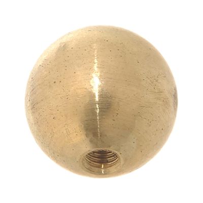 B&P Lamp 1" Diameter Brass Ball Finial, 1/4-27F, Unf