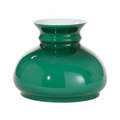 B&P Lamp Green Over White Opal Cased Glass 7 Inch Fitter Student Style Lamp Shade