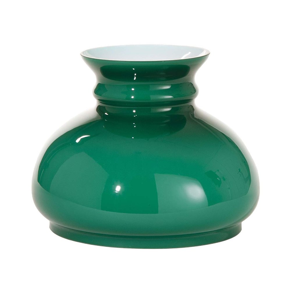 B&P Lamp Green Over White Opal Cased Glass 7 Inch Fitter Student Style Lamp Shade