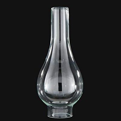 B&P Lamp 2 Inch by 9 3/4 Inch Italia Bombe Clear Glass Lamp Chimney for Vintage and Antique Style Globes
