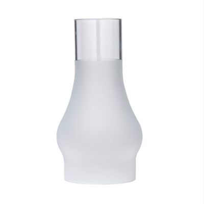 B&P Lamp 2 5/8 Inch by 10 Inch Glass Lamp Chimney with 3/4 Frosted Decoration for Vintage and Antique Style Globes