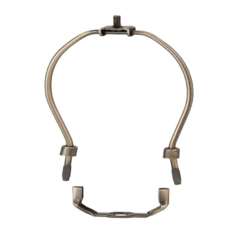 B&P Lamp 9 Inch Heavy Duty Lamp Shade Harp Holder for Table and Floor Lamps, Antique Brass Finish