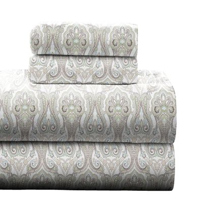 Pointehaven Flannel 170 GSM Sheet Set,Queen Paisley