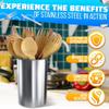 Countertop Utensil Holder Stainless Steel - 5.5 x 4.5" Stainless Steel Utensil Holder for Kitchen and Bars, Odor and Rust Resistant, Durable and Dishwasher Safe, Good for Home and Commercial Use view 3
