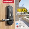 Elemake Mechanical Door Lock with Handle, Left Handed Keyless Entry Door Lock with Keypad, Combination Door Lever Lock - Not Deadbolt view 2