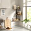 Love-KANKEI Corner Shelf Wall Mount of 3 Tier Rustic Wood Floating Shelves for Bedroom Living Room Bathroom Kitchen Office and More Carbonized Black view 2