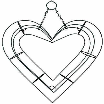 9" Heart Shape Living Wreath Wire Form