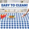 Grandipity 12 Pack Premium Disposable Plastic Picnic Tablecloth 54 Inch. x 108 Inch. Decorative Rectangle Table Cover - Blue Checkered Gingham view 3
