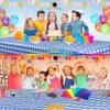 Grandipity 12 Pack Premium Disposable Plastic Picnic Tablecloth 54 Inch. x 108 Inch. Decorative Rectangle Table Cover - Blue Checkered Gingham view 4