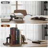 MyGift Book Ends, Decorative Bookends, Heavy Duty Book Holders for Shelves, Rustic Wood with Realistic Industrial Pipe Design,Unique Ideas for Father's Day, Christmas view 2