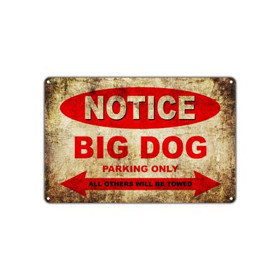 Big Dog Motorcycles Bikes Only All Others Will Be Towed Parking Sign Vintage Retro Metal Decor Art Shop Man Cave Bar Aluminum 12"x18" Sign Plate