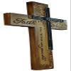 Dicksons Faith All Things Filigree Wood Look 9 Inch Resin Stone Hanging Wall Cross view 2