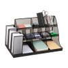 Mind Reader Countertop Organizer, 3-Tier Desktop Storage Rack, Office Breakroom Supply Caddy, Metal Mesh, Black view 1