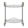 MODONA Double Corner Glass Shelf with Pre-Installed Rail - Satin Nickel - Oval Series - 5 Year Warrantee view 1