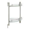 MODONA Double Corner Glass Shelf with Pre-Installed Rail - Satin Nickel - Oval Series - 5 Year Warrantee view 3