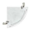 MODONA Double Corner Glass Shelf with Pre-Installed Rail - Satin Nickel - Oval Series - 5 Year Warrantee view 4