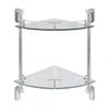 MODONA Double Corner Glass Shelf with Pre-Installed Rail - Polished Chrome - Oval Series - 5 Year Warrantee view 1
