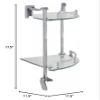 MODONA Double Corner Glass Shelf with Pre-Installed Rail - Polished Chrome - Oval Series - 5 Year Warrantee view 2