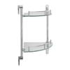 MODONA Double Corner Glass Shelf with Pre-Installed Rail - Polished Chrome - Oval Series - 5 Year Warrantee view 4
