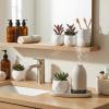 MyGift Miniature Artificial Succulents, Indoor Fake House Plants in Round White Geometric Ceramic Pots, Set of 4 view 4