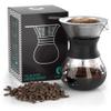 Coffee Gator Pour Over Coffee Maker Portable - 10.5oz High Heat Borosilicate Glass w/Reusable Stainless Steel Filter, Drip Coffee Brewer Pourover Dripper Set Carafe, 300ml Black view 1