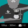 Coffee Gator Pour Over Coffee Maker Portable - 10.5oz High Heat Borosilicate Glass w/Reusable Stainless Steel Filter, Drip Coffee Brewer Pourover Dripper Set Carafe, 300ml Black view 2