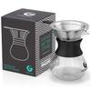 Coffee Gator Pour Over Coffee Maker Portable - 10.5oz High Heat Borosilicate Glass w/Reusable Stainless Steel Filter, Drip Coffee Brewer Pourover Dripper Set Carafe, 300ml Black view 4