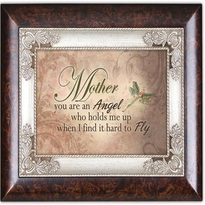 Cottage Garden Mother an Angel Who Holds Me Up Burlwood Jewelry Music Box Plays Wind Beneath My Wings
