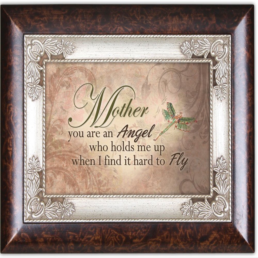 Cottage Garden Mother an Angel Who Holds Me Up Burlwood Jewelry Music Box Plays Wind Beneath My Wings