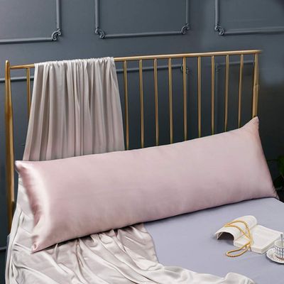Cozysilk 100% Silk Body Pillowcase for Hair & Skin with Hidden Zipper, 20 Momme Silk Body Pillow Pillowcase, Pure Mulberry Silk Maternity Pillow Cover for Women Pregnancy (20 x 54, Lotus Pink)